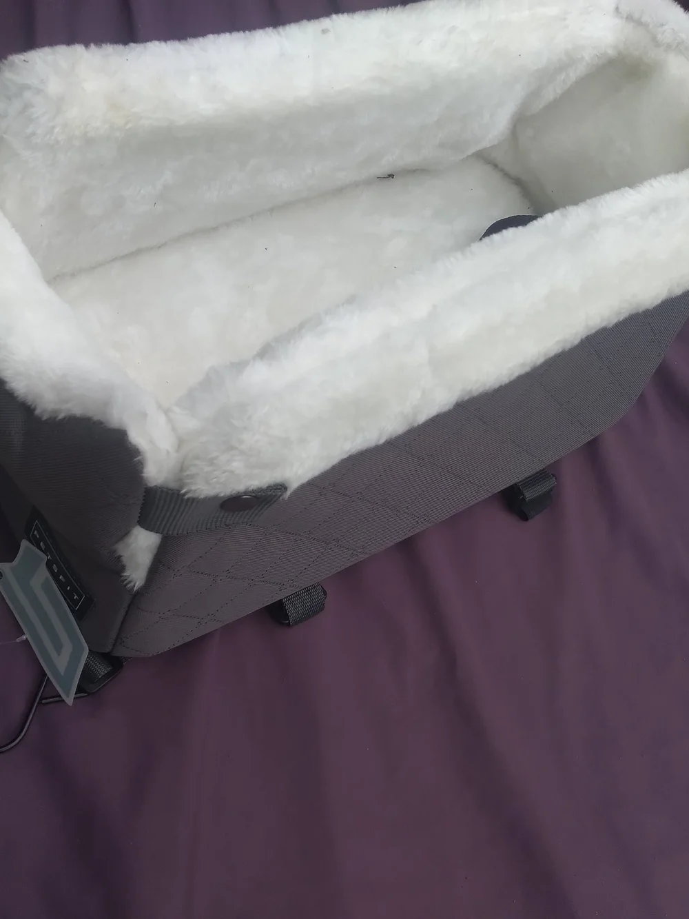 Petmate Quilted Gray and White Plush Dog Travel Carrier